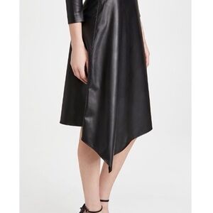 Alice + Olivia Black vegan leather Asymmetrical Skirt